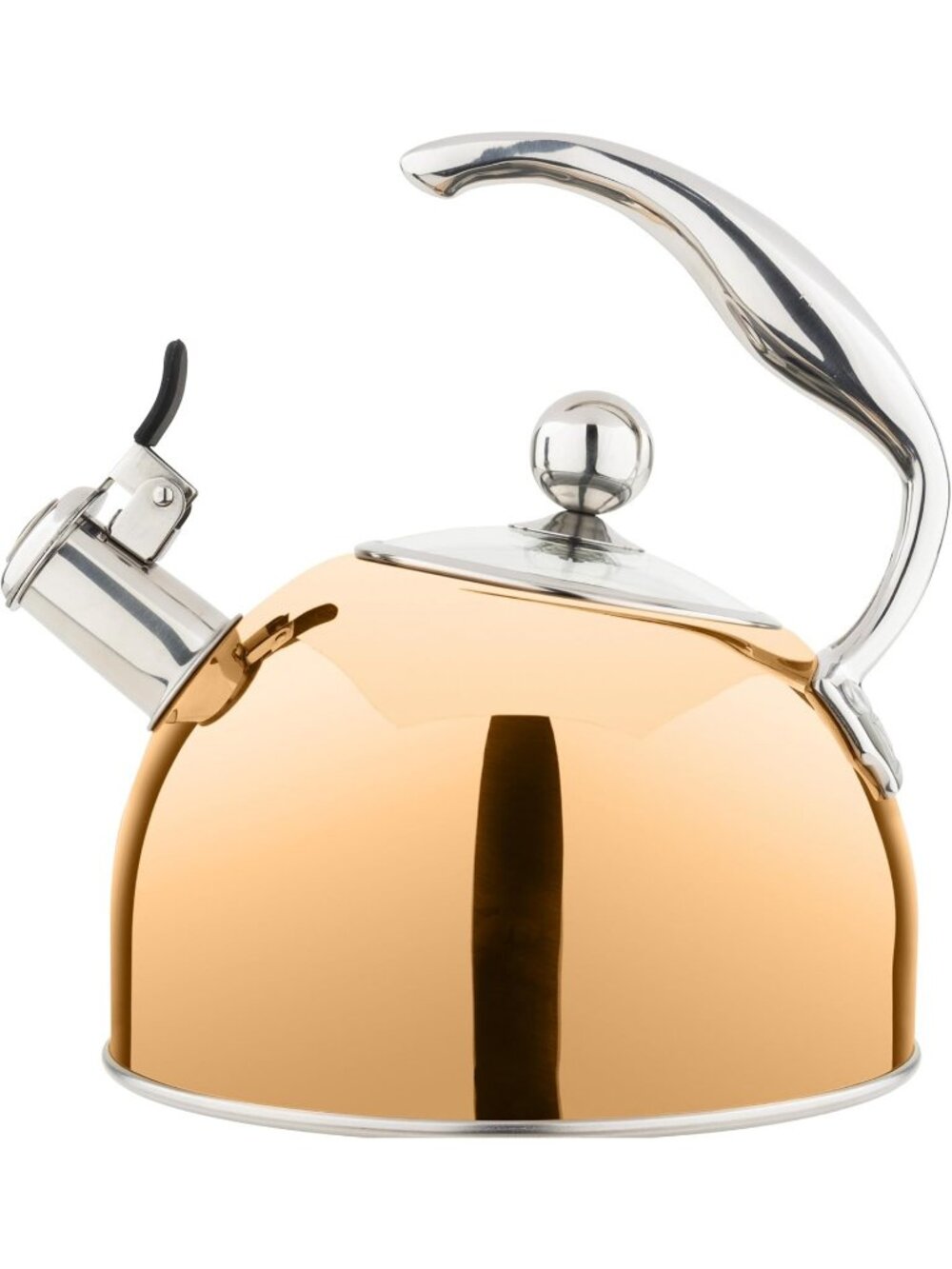 Viking  2.6 Qt 3-Ply Stainless Steel Kitchen Tea Kettles Rose Gold Induction